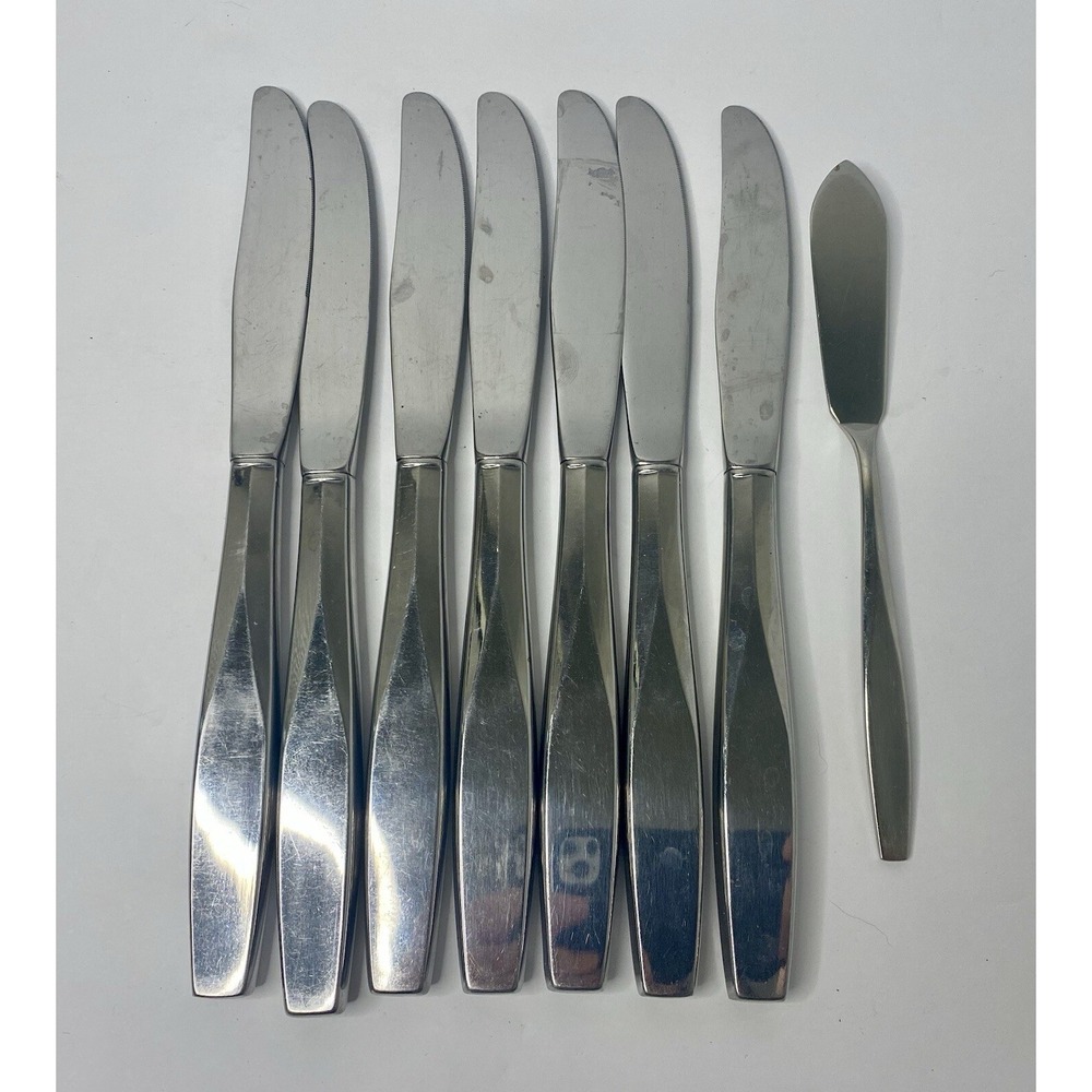 Oneida USA Ltd LIDO Stainless 7 Dinner Knives 1 Butter Knife Replacements